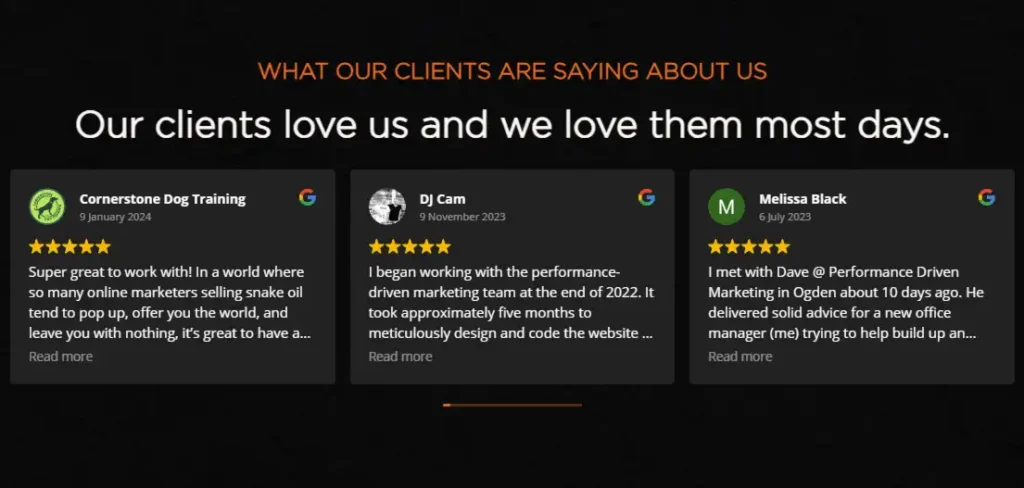 A landing page in Ogden, Utah