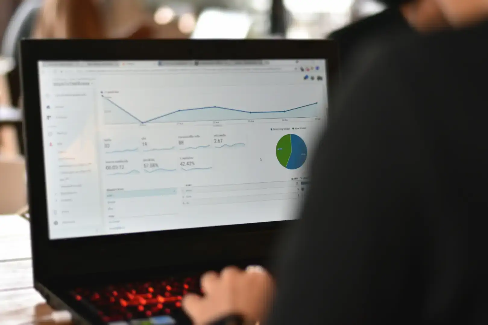 Expert SEO Services for Real Business Growth Person analyzing SEO data on a laptop screen.