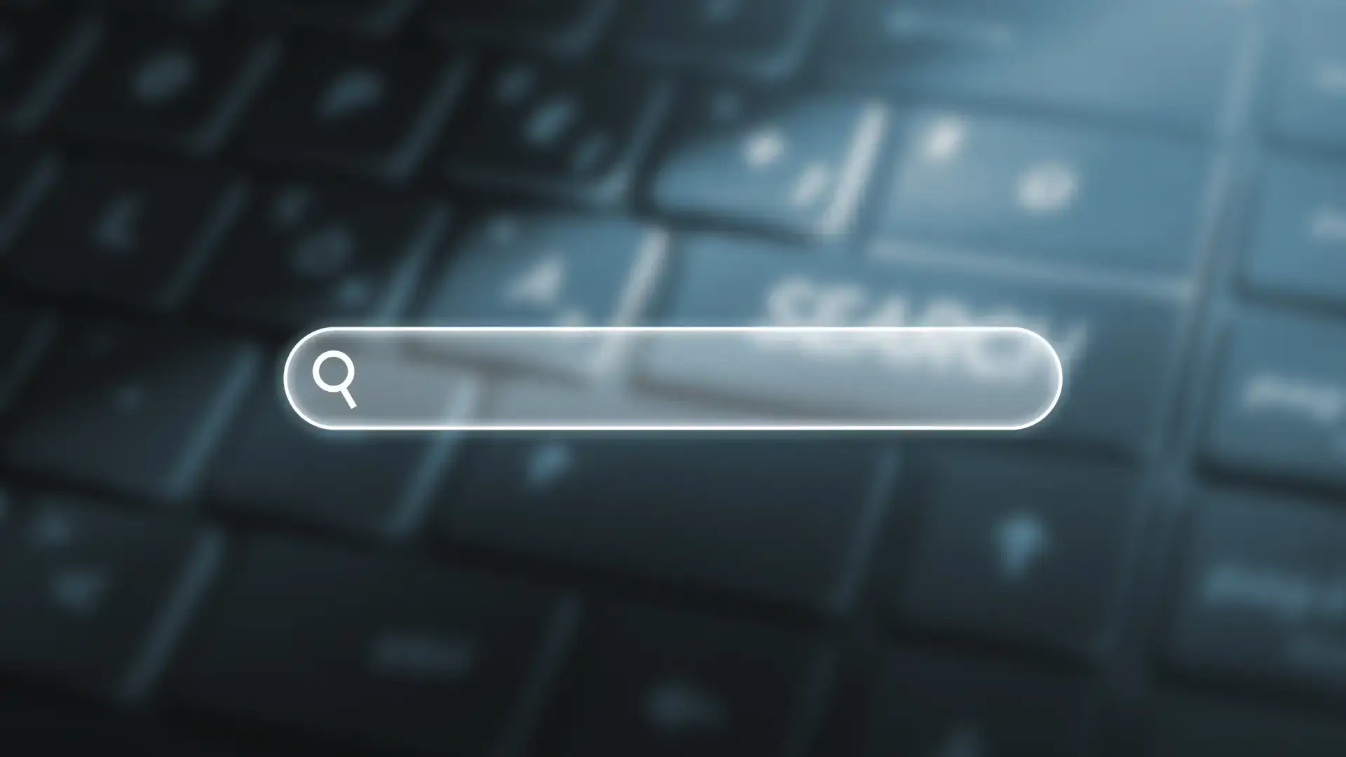 Search bar on a keyboard, representing SEO services.